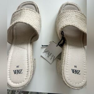 Zara jute woven high platform sandal